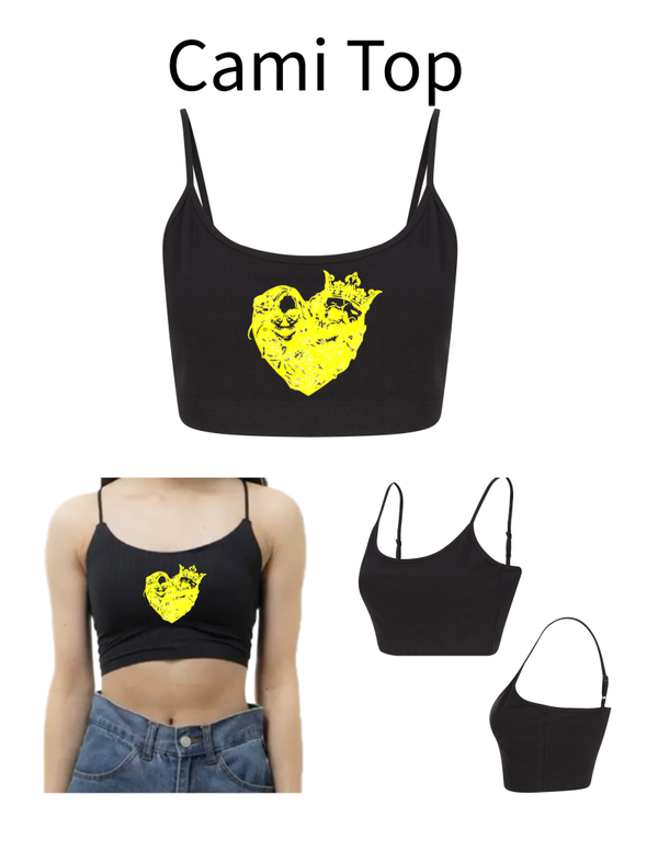 Cami Top Totenkopf Herz 1