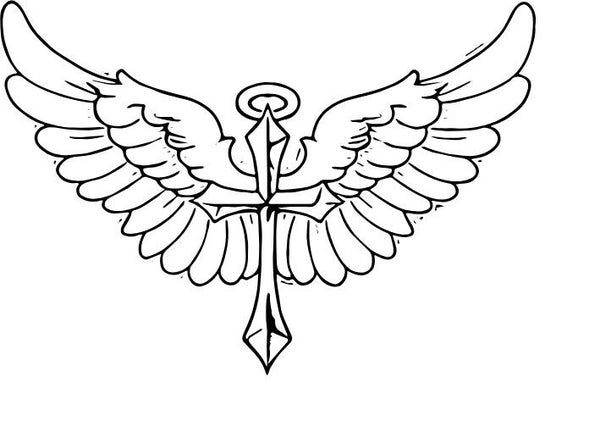 Turtleneck Short Top Engelsflügel Kreuz 2