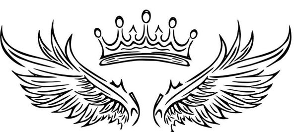 Turtleneck Short Top Engelsflügel Krone 1