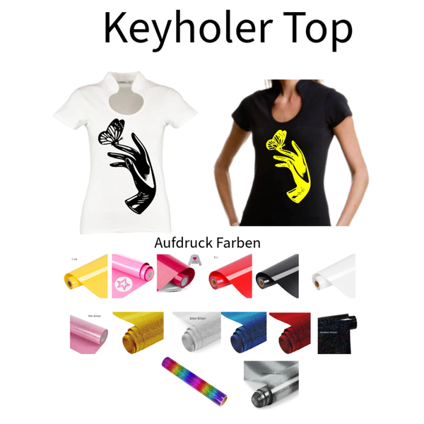 Corporate Top Keyhole Hand mit Schmetterling 1