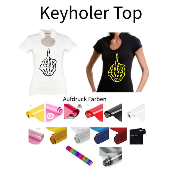 Corporate Top Keyhole Skelett Stinke Finger 2