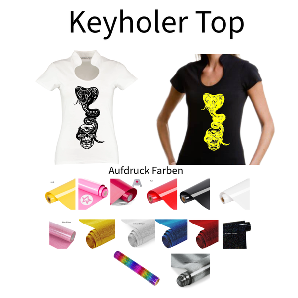 Corporate Top Keyhole Totenkopf mit Schlange 1