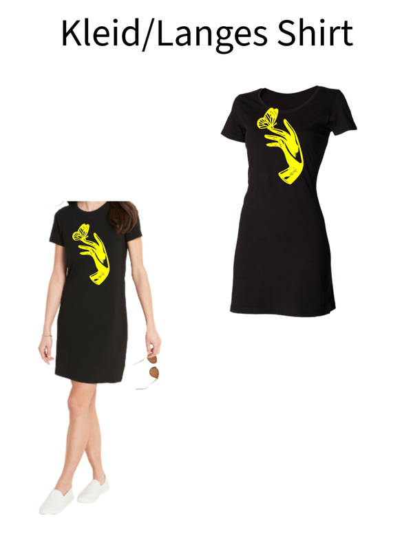 Langes Shirt/ Kleid Hand mit Schmetterling 1
