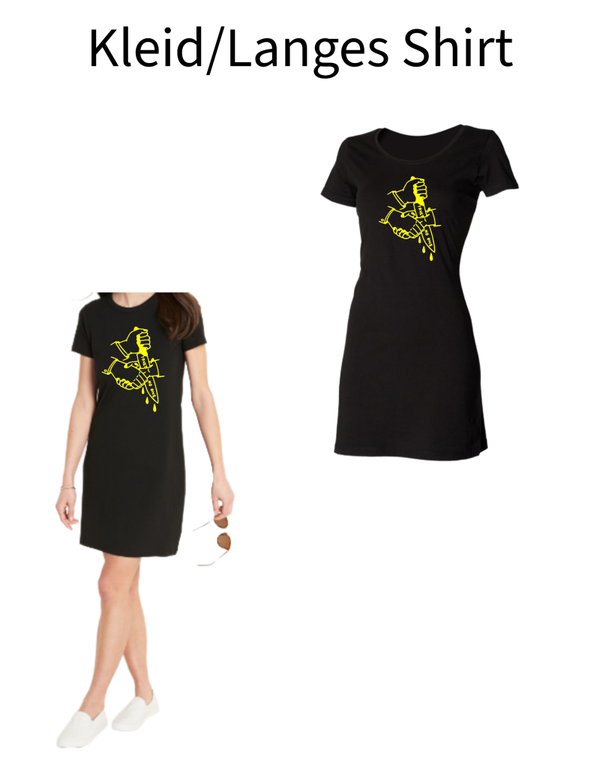 Langes Shirt/ Kleid Hand mit Sticht Messer 1