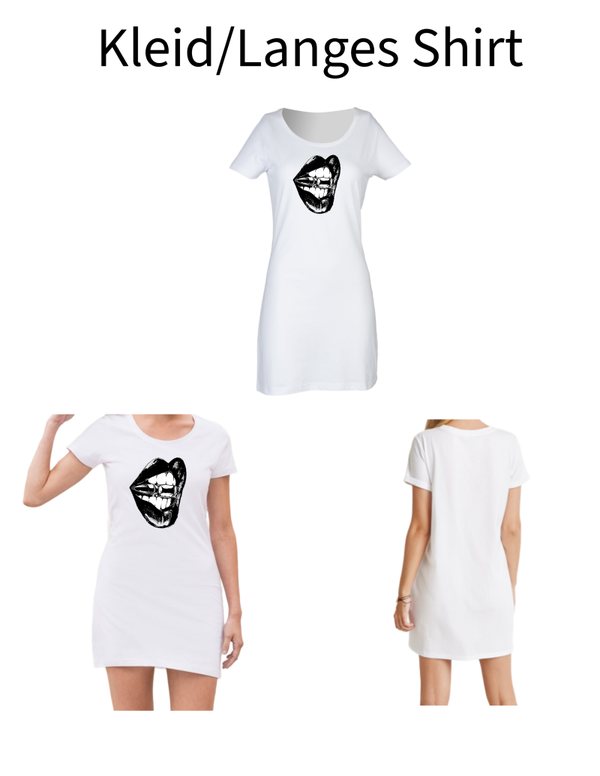 Langes Shirt/ Kleid Mund 2