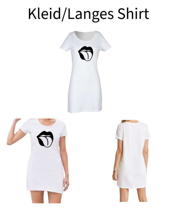 Langes Shirt/ Kleid Mund Zunge Raus 3