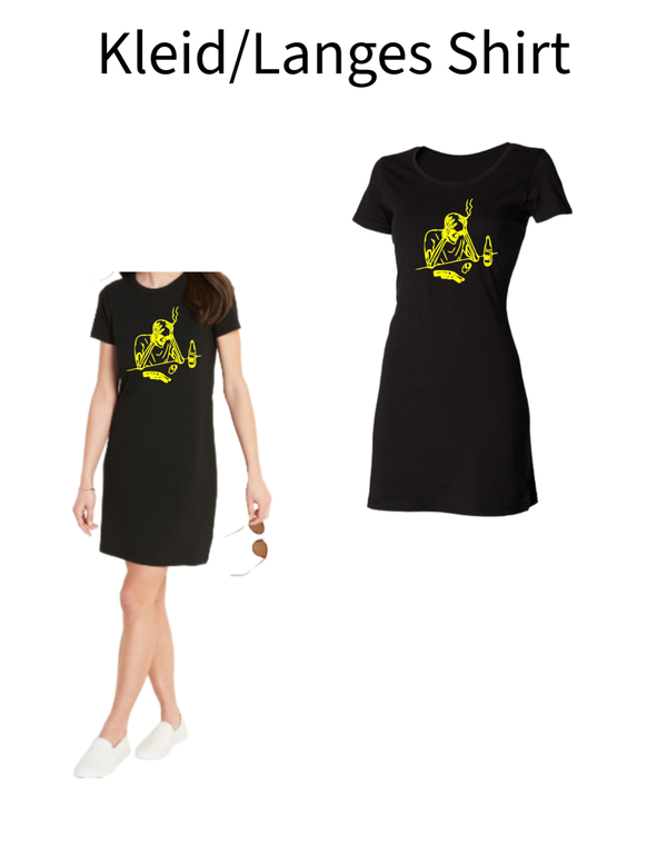 Langes Shirt/ Kleid Skelett Mensch 1