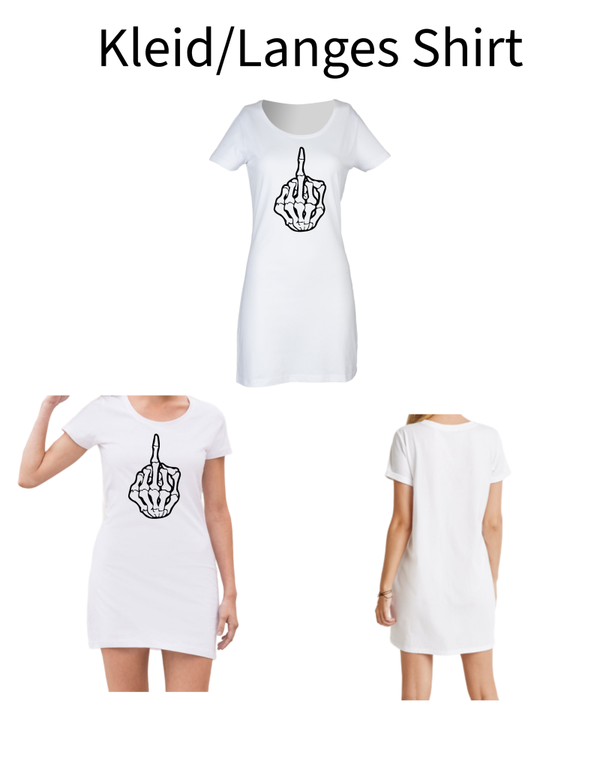 Langes Shirt/ Kleid Skelett Stinke Finger 2