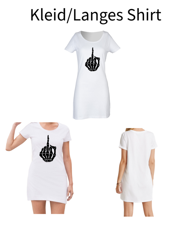 Langes Shirt/ Kleid Skelett Stinke Finger 3
