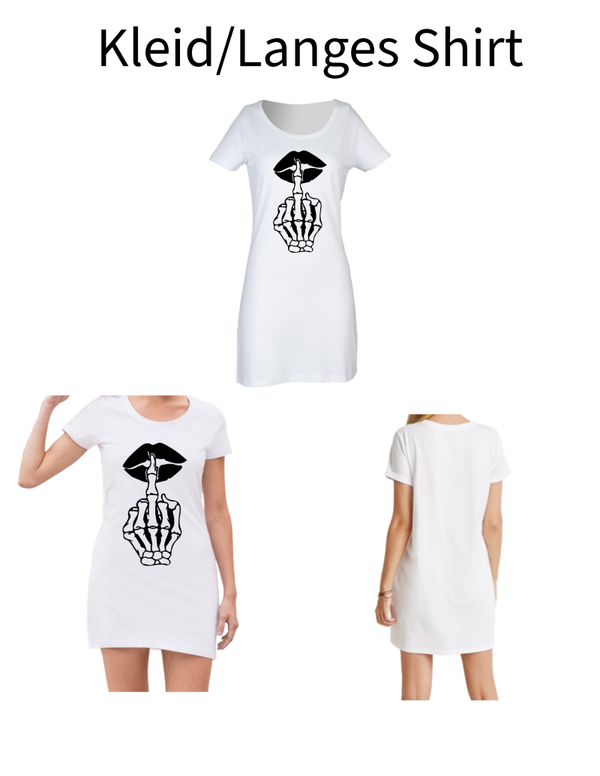 Langes Shirt/ Kleid Skelett Stinke Finger 4