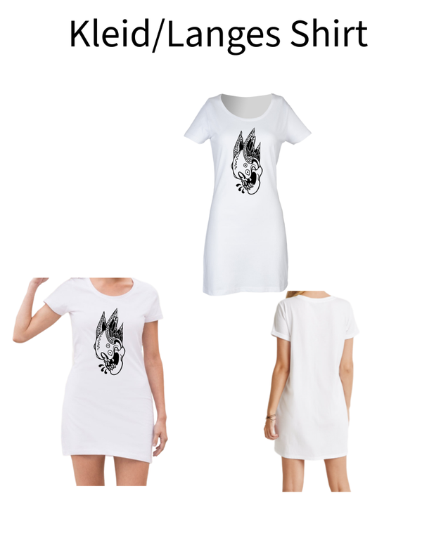 Langes Shirt/ Kleid Totenkopf 32