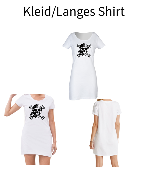 Langes Shirt/ Kleid Totenkopf 35