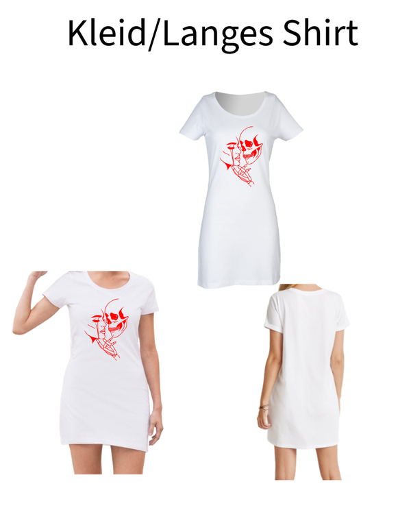 Langes Shirt/ Kleid Totenkopf Frau 1