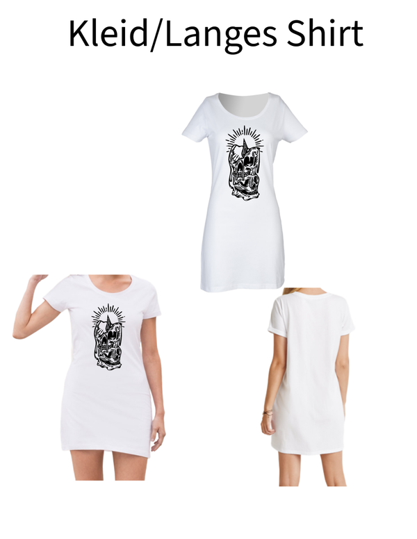 Langes Shirt/ Kleid Totenkopf Kerze 1