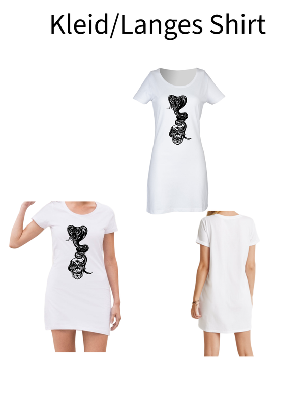 Langes Shirt/ Kleid Totenkopf Schlange 1
