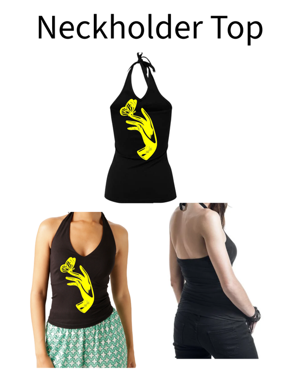 Neckholder Top Hand mit Schmetterling 1