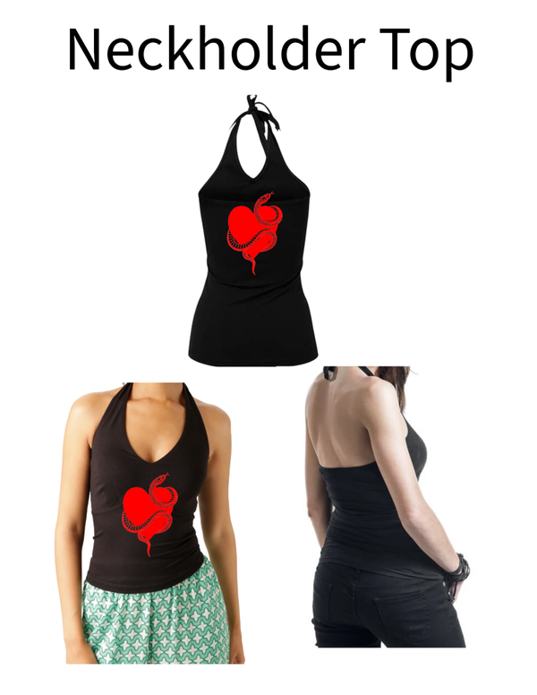 Neckholder Top Herz Schlange 1