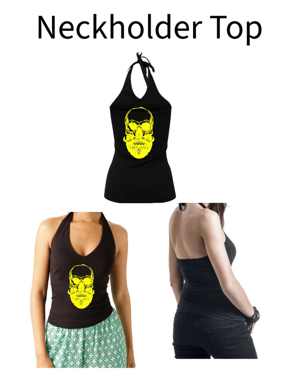 Neckholder Top Kopf mit Bart 1