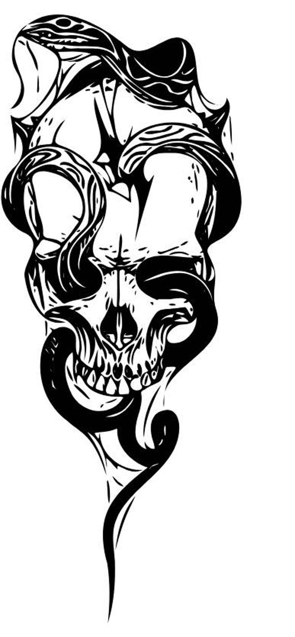 Frauen T-Shirt Schlange Totenkopf 1