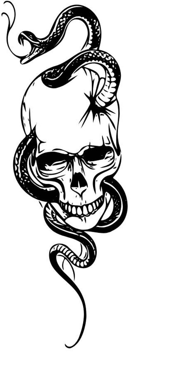 Frauen T-Shirt Schlange Totenkopf 2