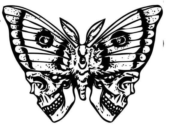 Frauen T-Shirt Schmetterling Totenkopf 1