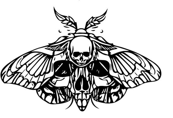 Frauen T-Shirt Schmetterling Totenkopf 2