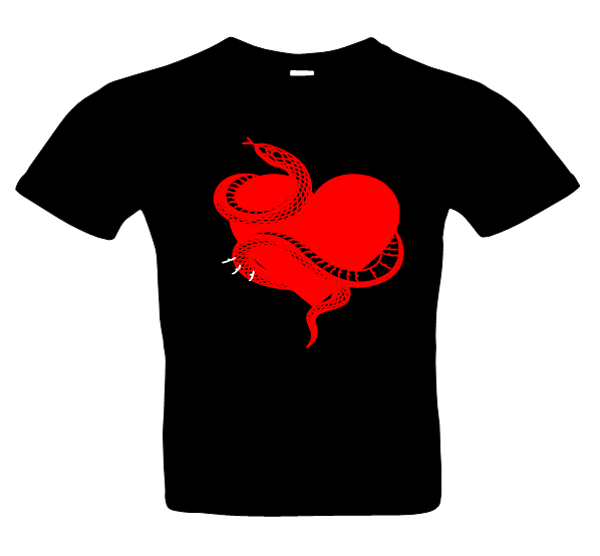 Herren T-Shirt Schlange Herz 1