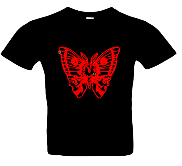 Herren T-Shirt Schmetterling Totenkopf 1