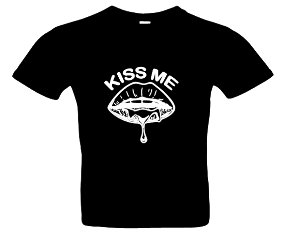 Herren Kiss Me 1 T-Shirt Glitzer