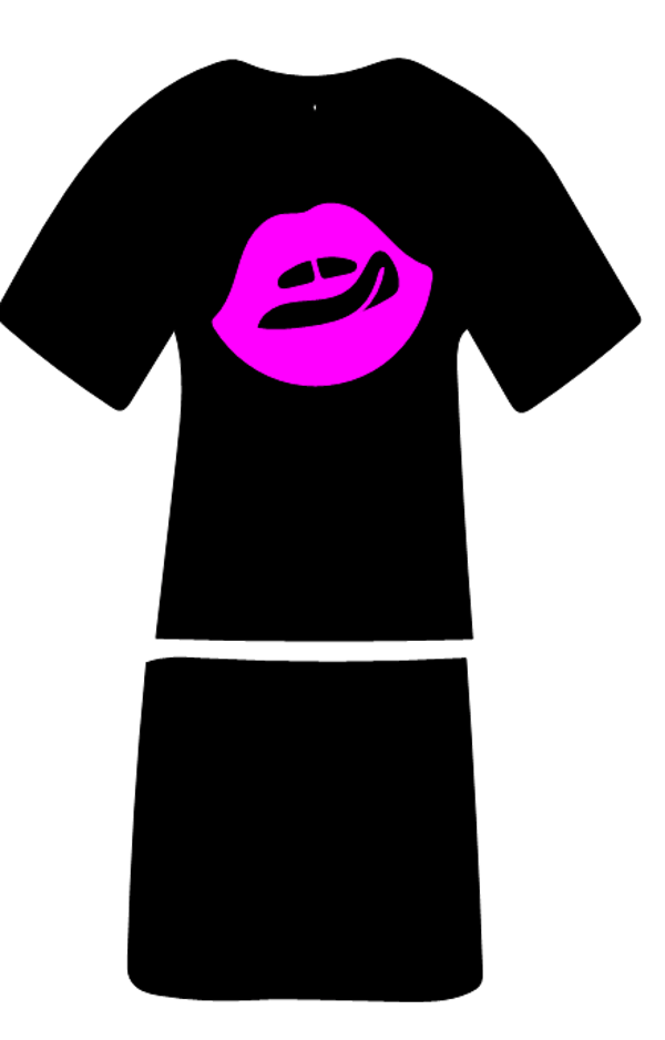 Langes Shirt/ Kleid Mund Zunge Raus 1