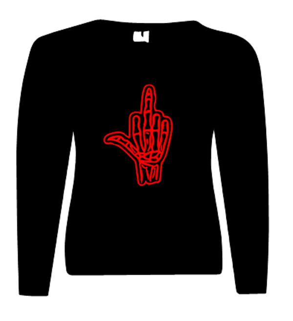 Frau Pullover/Sweatshirt Skelett Stinkefinger 1