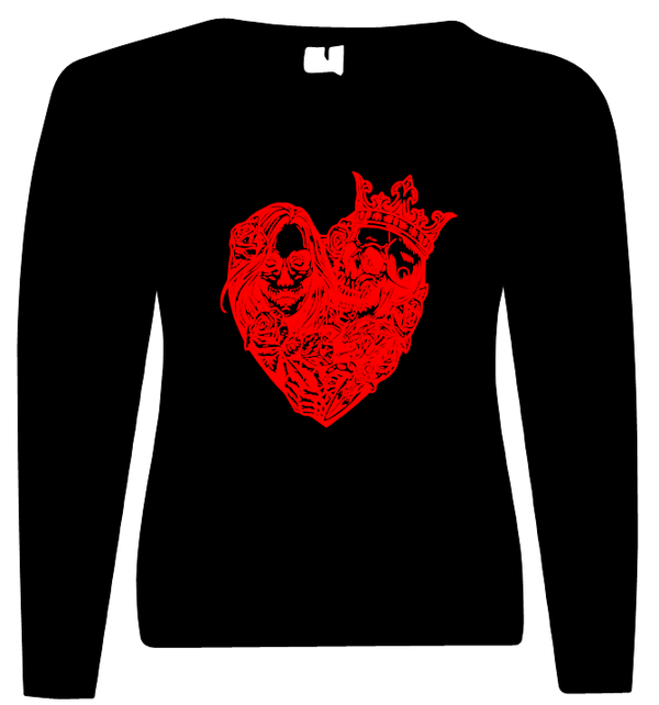 Frau Pullover/Sweatshirt Totenkopf Herz 1