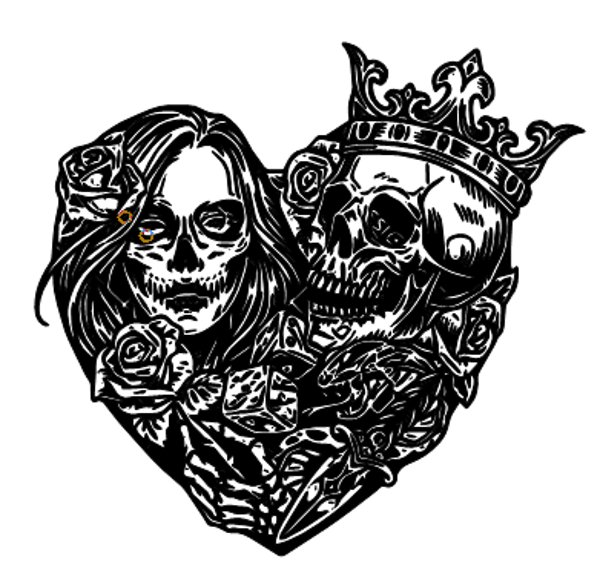 Frauen Pullover Totenkopf Herz 1