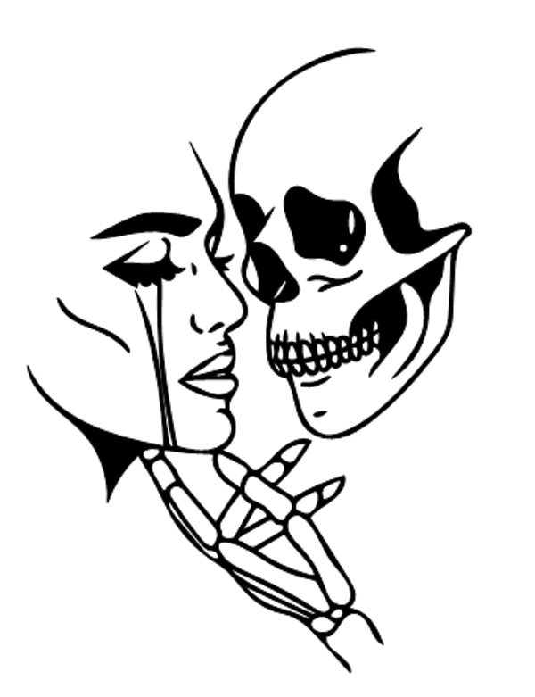 Frauen Pullover Totenkopf Frau 1