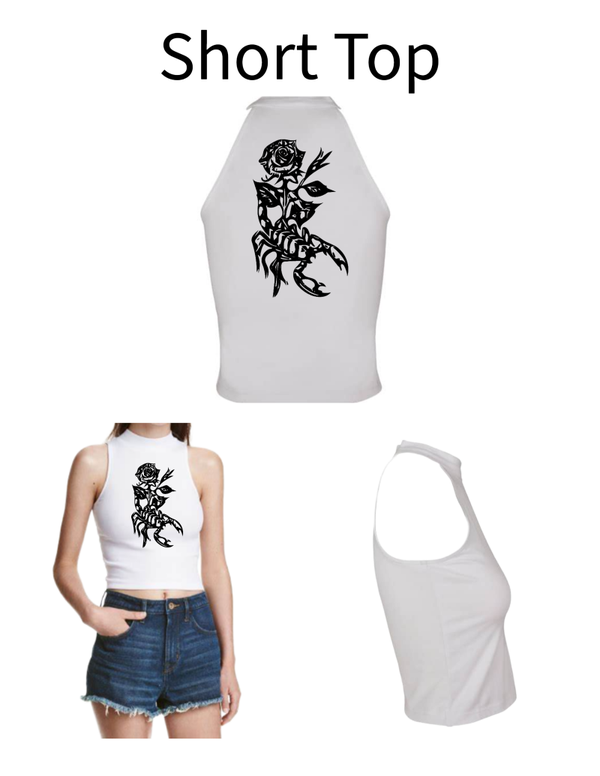 Turtleneck Short Top Rose 14