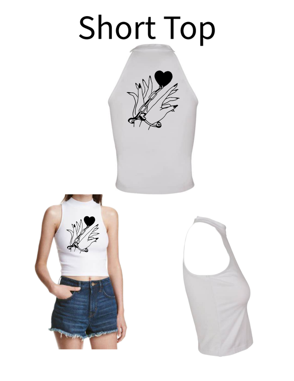 Turtleneck Short Top Hand mit Handschellen 1