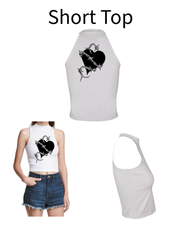 Turtleneck Short Top Herz mit Draht 1