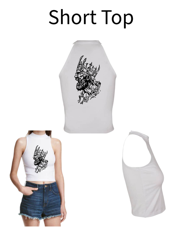Turtleneck Short Top Mann mit Krone 1