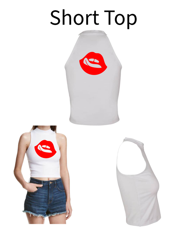 Turtleneck Short Top Mund Zunge Raus 1