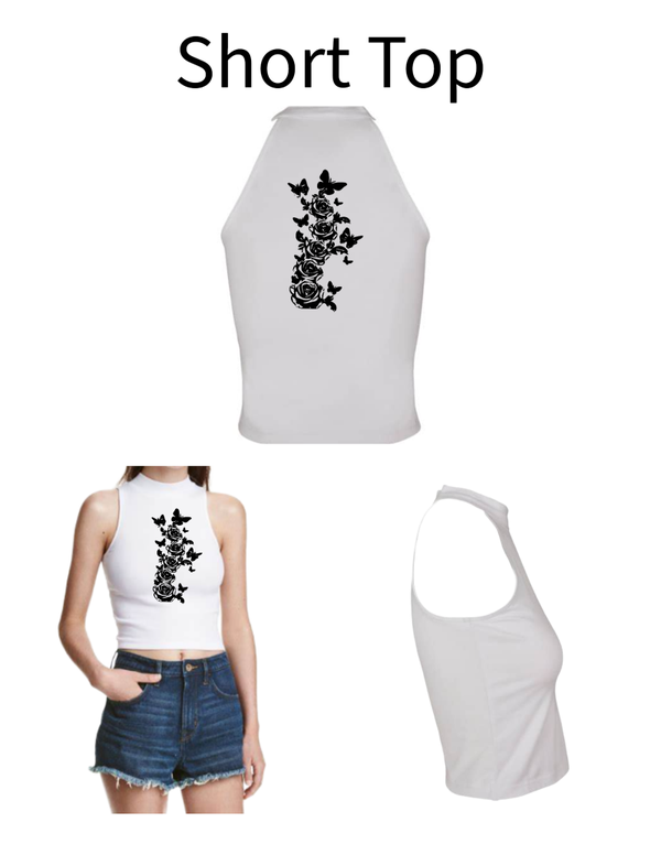 Turtleneck Short Top Rose 12