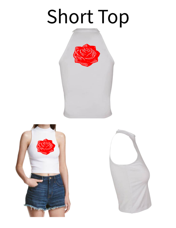 Turtleneck Short Top Rose 3