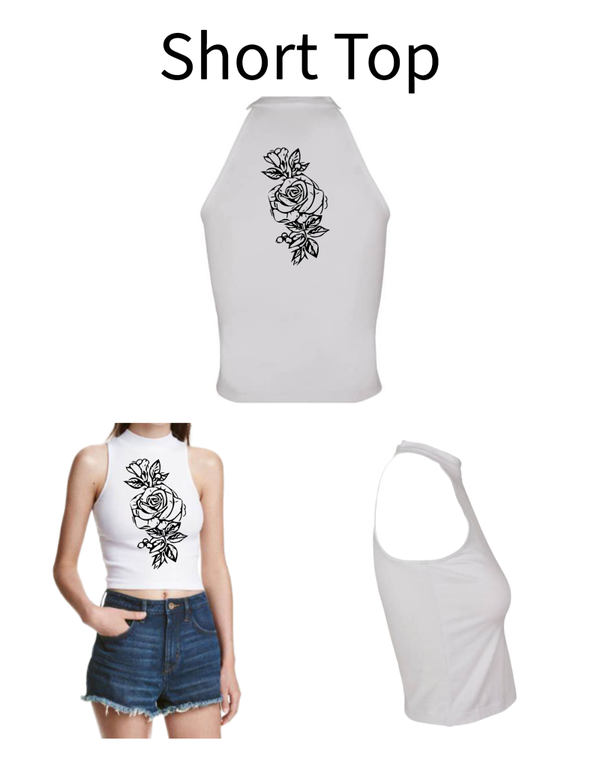 Turtleneck Short Top Rose 4