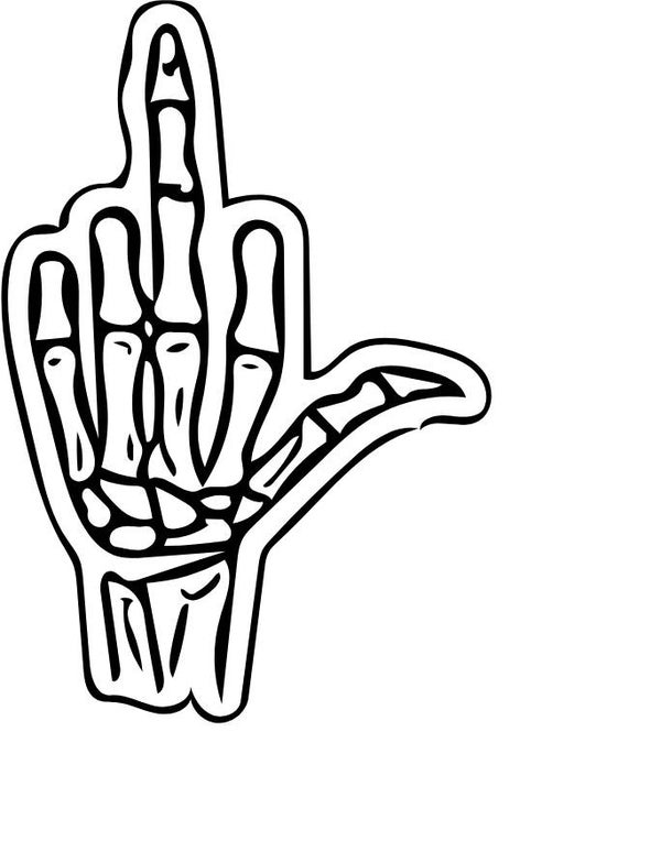 Turtleneck Short Top Skelett Stinkefinger 1