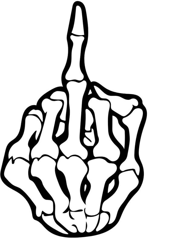 Turtleneck Short Top Skelett Stinkefinger 2