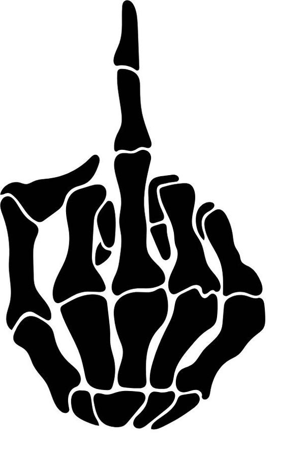 Turtleneck Short Top Skelett Stinkefinger 3