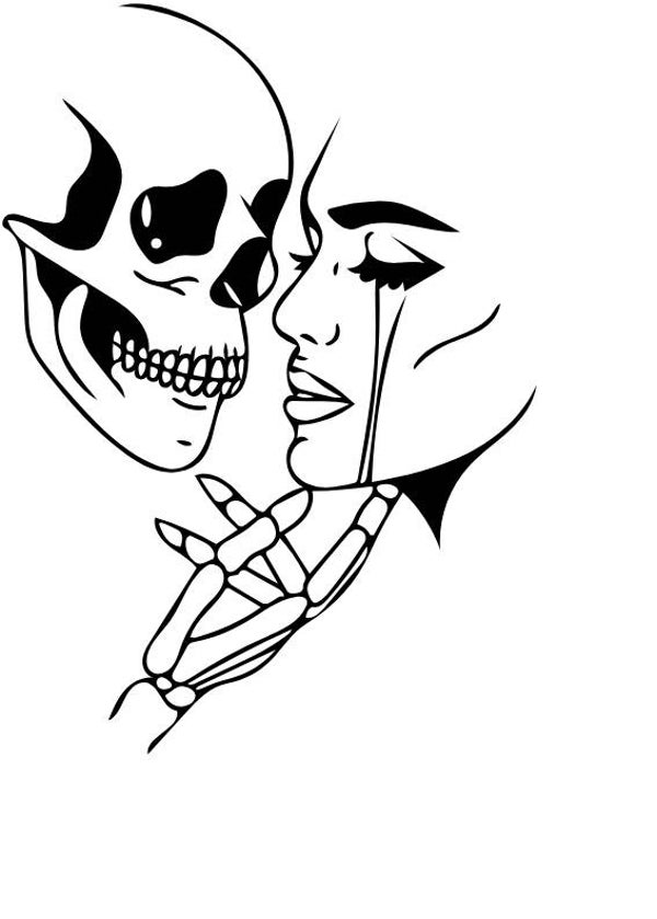 Turtleneck Short Top Totenkopf Frau 1