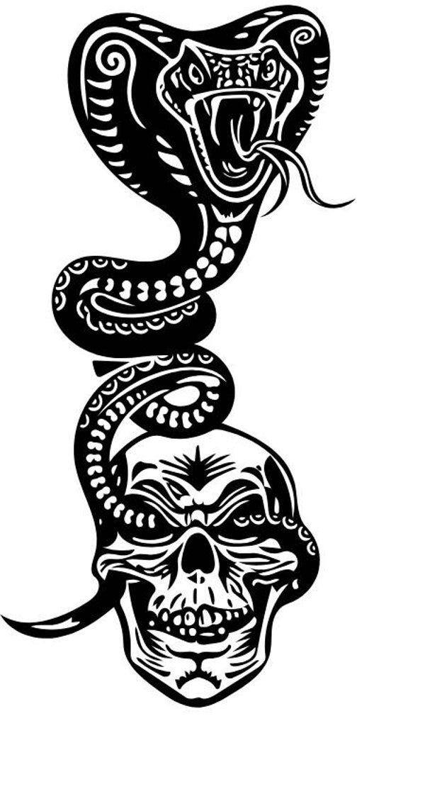 Turtleneck Short Top Totenkopf Schlange 1