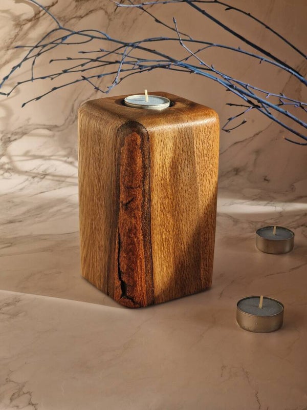 Oak Glow Candle Holder