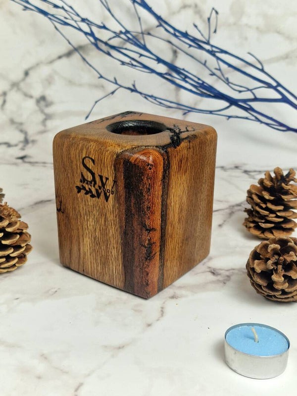Oak Glow Candle Holder