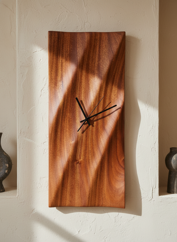 Sapele Wood Flow Wall Clock